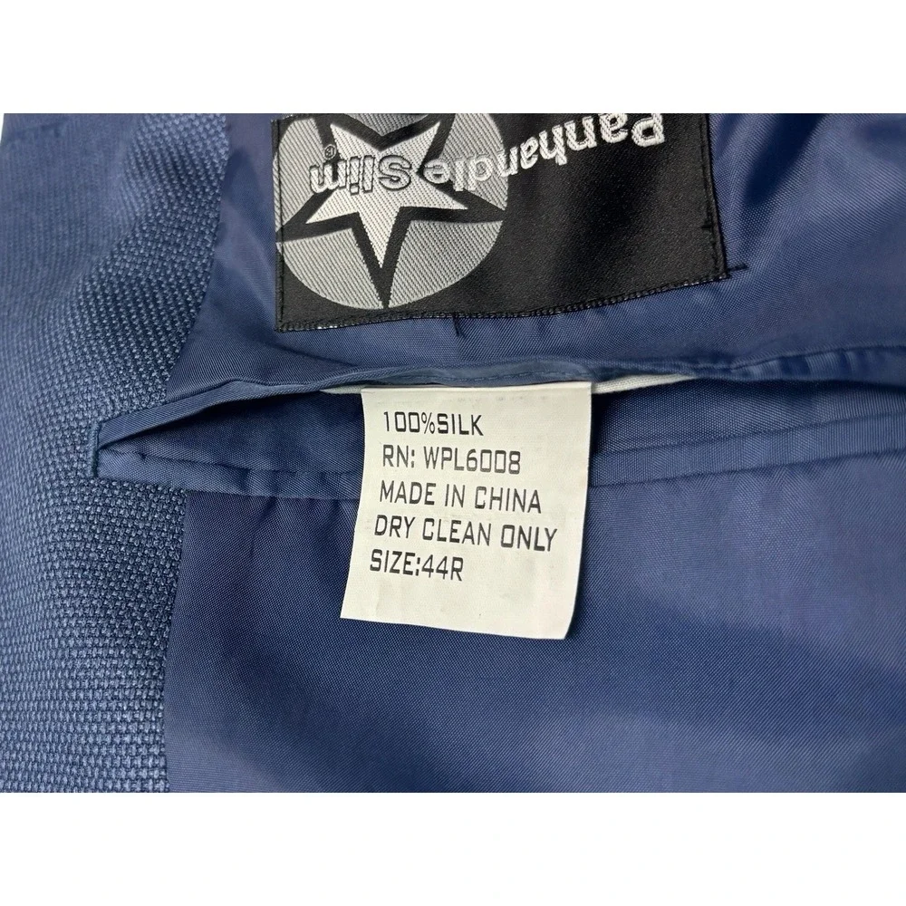 Panhandle Slim 44R Blue Western Blazer Jacket 100% Silk Sport‎ Suit Coat Cowboy